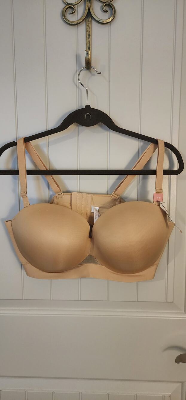 NWT Cacique 42D Comfort Bliss Plunge Multi-Way Strapless Bra Nude